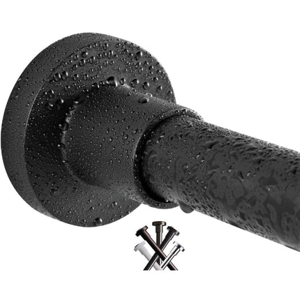 BRIOFOX Spring Tension Curtain Rod in Matte Black, 27-43 inches, rust-proof and non-slip, new open box”
