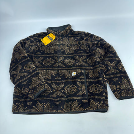 Carhartt Loose Fit Sherpa Fleece Jacket, new, black and brown, heavyweight, half-zip”
