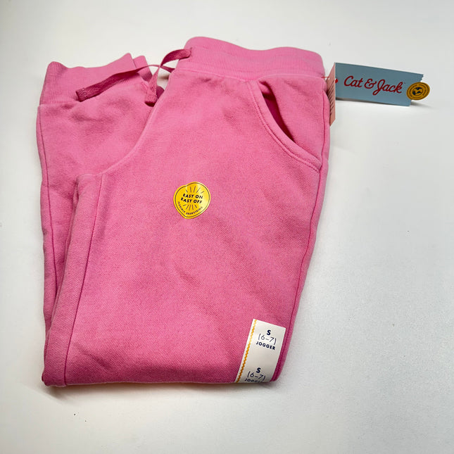 “Cat & Jack Girls’ Pink Jogger Pants, Size S (6/7), New with Tags, Discounted Price $8.40”