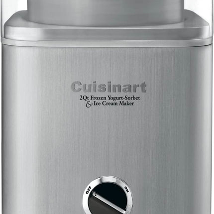 Cuisinart 2-Quart Ice Cream, Frozen Yogurt & Sorbet Maker, Brushed Chrome, new open box condition”