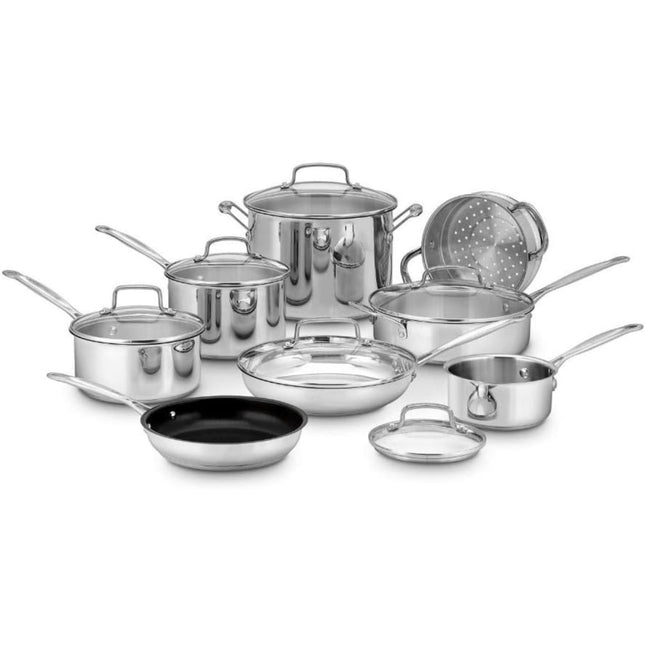 Cuisinart 14-Piece Cookware Set, stainless steel, Chef’s Classic Collection, new open box.”