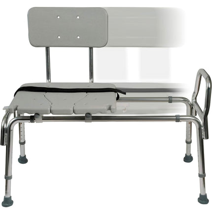 “DMI Tub Transfer Bench and Shower Chair, adjustable seat height, non-slip aluminum body, 400 lbs capacity”
