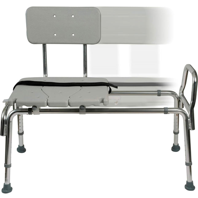 “DMI Tub Transfer Bench and Shower Chair, adjustable seat height, non-slip aluminum body, 400 lbs capacity”