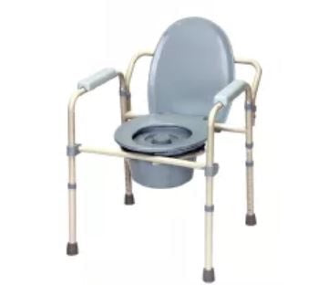 Drive Medical Folding Steel Bedside Commode Chair, Grey, adjustable height, portable design, new open box”