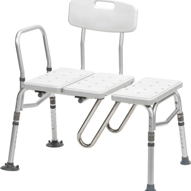 Drive Medical Splash Defense Tub Transfer Bench, bath seat for elderly, reversible design, non-slip feet, white”