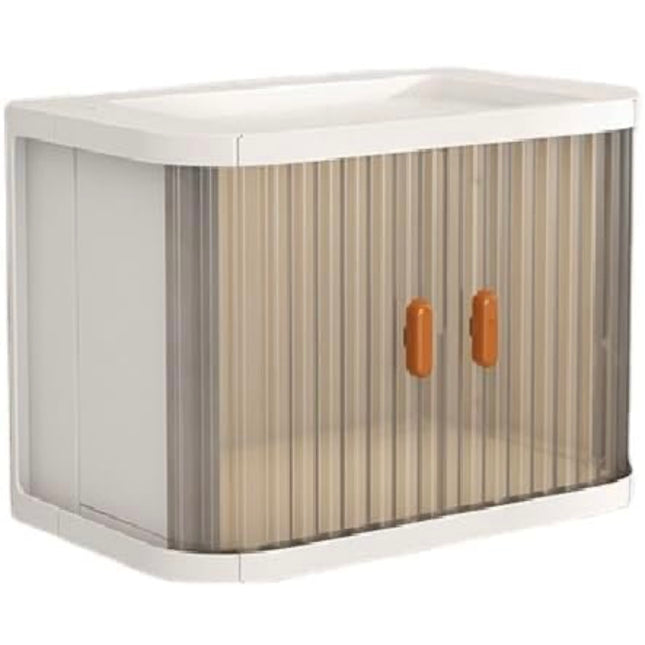 EDNEY small items storage box with roller shutter door, workstation organizer, folding design, single-pack”