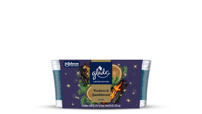 Glade Candle Embers & Sandalwood 4.08 Oz - 2 Ct.