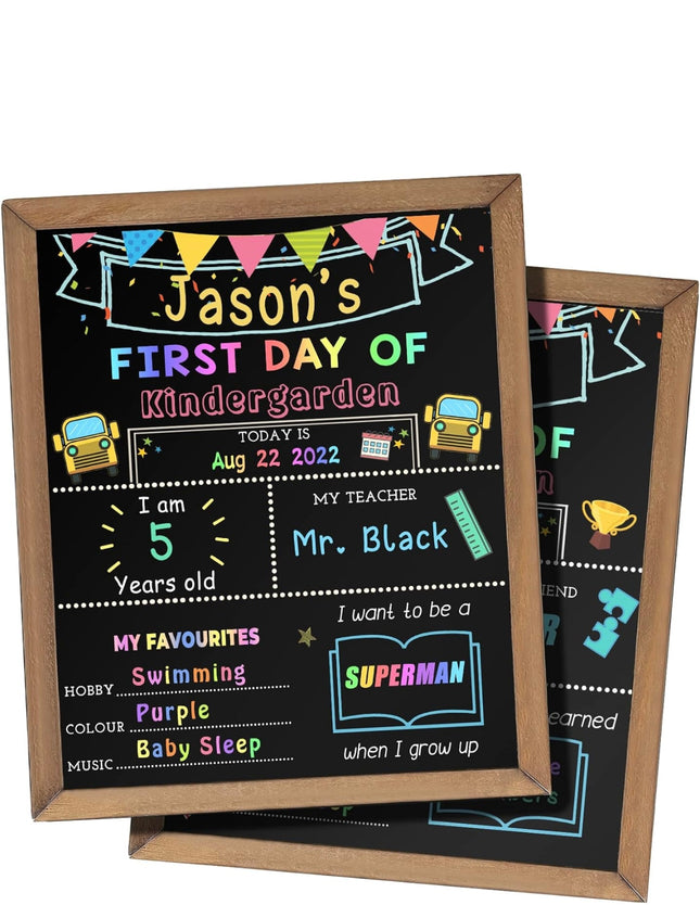  First & Last Day of School Chalk Board, 10 x 12 inch double-sided sign, back to school photo prop”