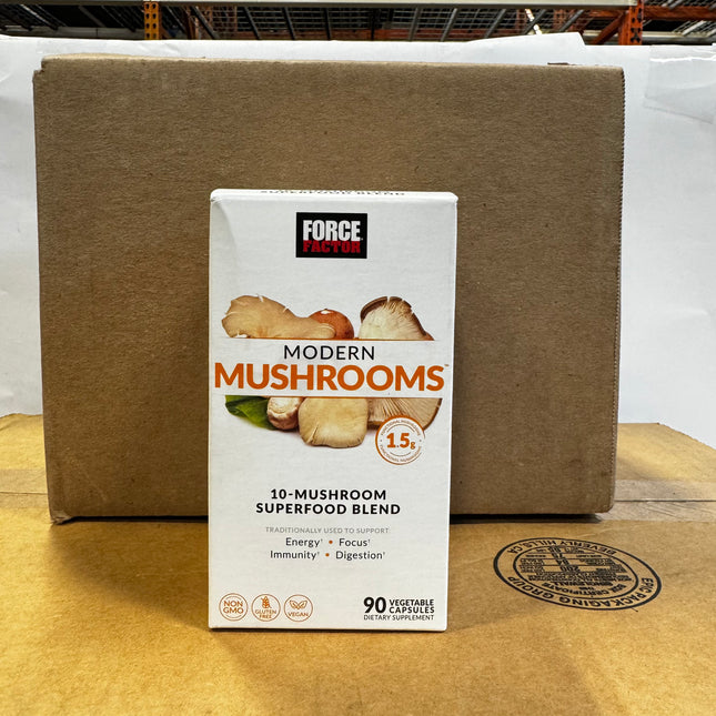 Force Factor Modern Mushrooms 10-Mushroom Superfood Blend 90 Capsules, health and wellness supplement”