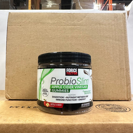 Force Factor ProbioSlim Apple Cider Vinegar Gummies 60ct for digestion, metabolism, immune support.”