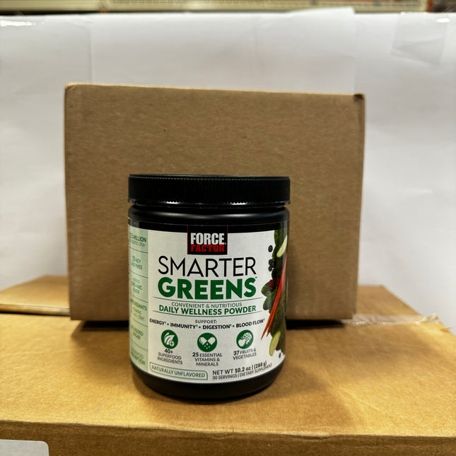 Force Factor Smarter Greens Daily Wellness Powder 10.2oz container - Nutrient-Rich Daily Supplement”