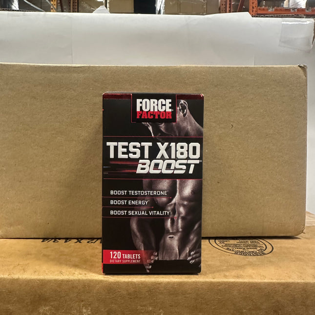 Force Factor Test X180 Boost 120 tablets, boosts testosterone, energy, and sexual vitality”