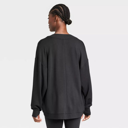 Women's French Terry Cardigan - All In Motion™, New, Black- M,L,XXL