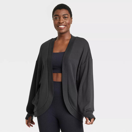 Women's French Terry Cardigan - All In Motion™, New, Black- M,L,XXL