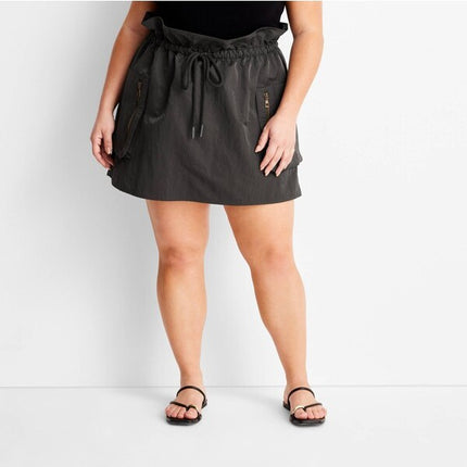 Women's Paperbag Cargo Mini Skirt - Future Collective™ with Jenny K. Lopez, New, Dark Olive Green, Size XL

