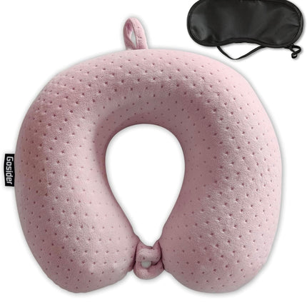 Gosider neck pillow for sleeping travel, pink, U-shape memory foam, comfortable travel pillow”
