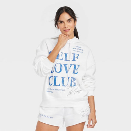 Grayson/Threads “Self Love Club” white hoodie, size S, new with tags, MSRP $22.