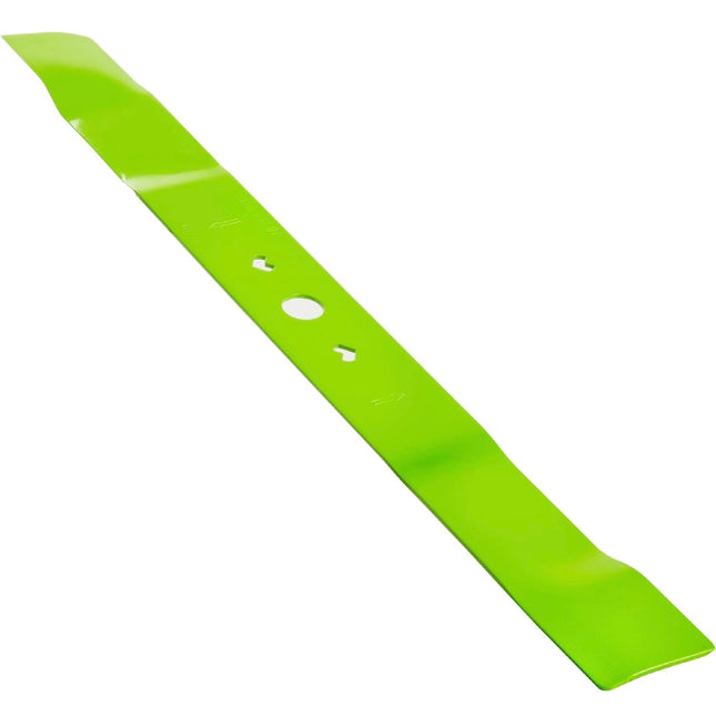 “Greenworks replacement lawn mower blade for 20 inch mowers, one-piece steel, efficient cutting, durable construction”
