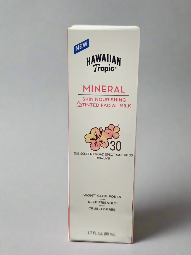 Hawaiian Tropic Mineral Skin Nourishing Tinted Facial Milk SPF 30, 1.7 fl. oz, new”
