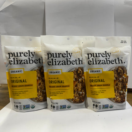 Healthy granola snack, Purely Elizabeth Original Ancient Grain, 3-pack 12oz bags, vegan, gluten-free, organic”
