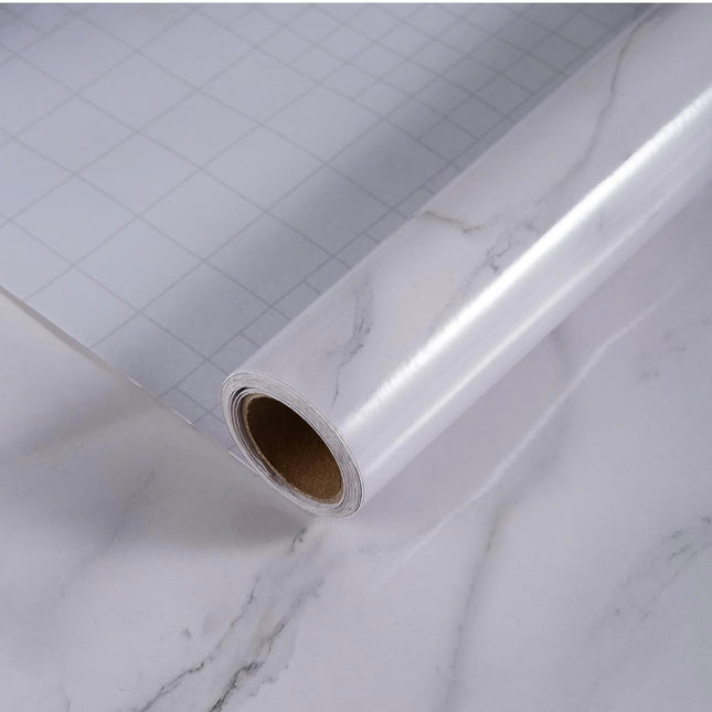 HOLOMEY White Marble Peel and Stick Countertops Contact Paper, new open box”