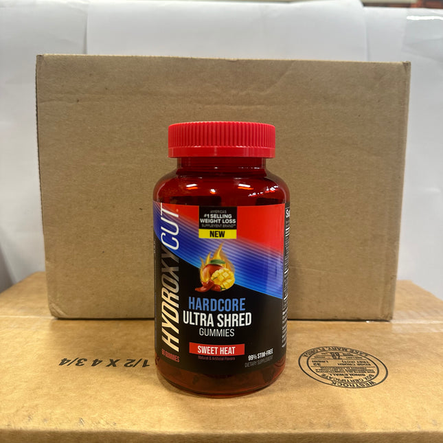 “Hydroxycut Hardcore Ultra Shred Gummies Sweet Heat 60 count, supports weight loss, metabolism, and energy”
