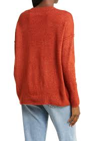 Vince Camuto Women's Exposed Seam Crewneck Sweater, Rust, New, Size XS