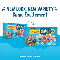Purina Friskies All Star Faves Lickable Chicken and Shrimp Flavor Topper Variety Pack Wet Cat Food - 10.3oz EXP. 09/2026