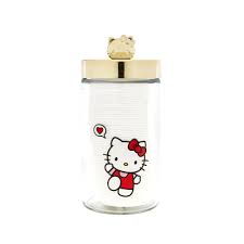 The Crème Shop x Hello Kitty Chic Reusable Glass Jar with Premium Soft Cotton Pads