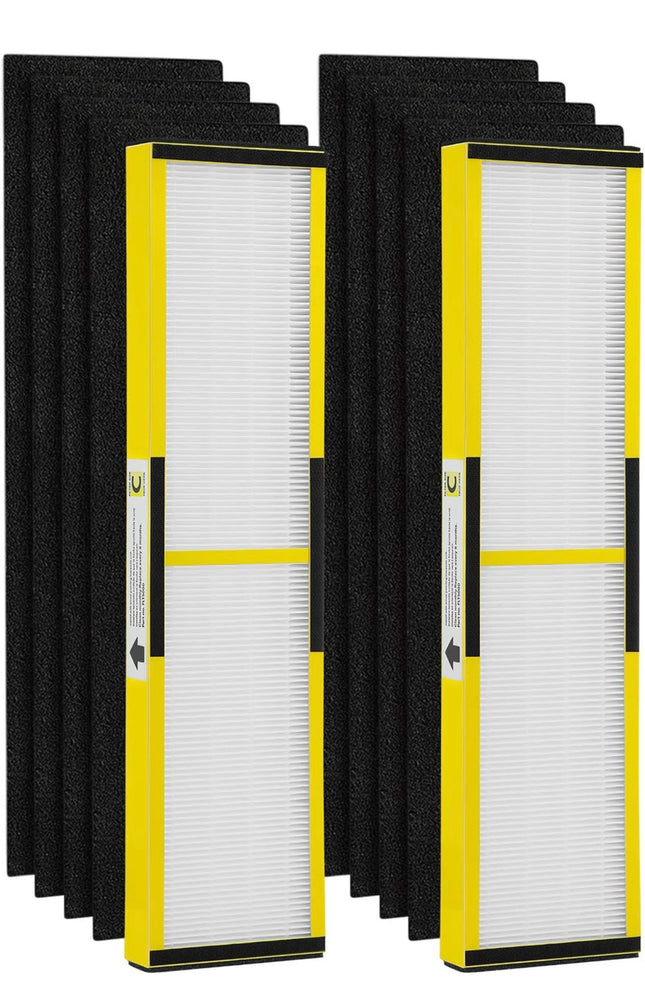 isinlive 2 Pack FLT5000 True HEPA Filter C Replacement with 8 Pack Activated Carbon Pre-Filters”