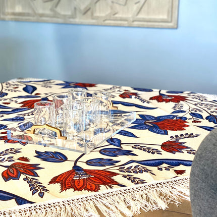 Iznik Table Throw - Tea + Linen