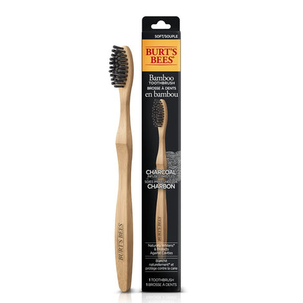 Burt's Bees Bamboo Toothbrush with Charcoal Infused Bristles, 6 Pack New