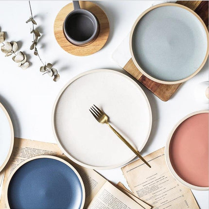 Kane 8" Stoneware Plate - Tea + Linen