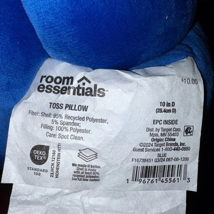 Room Essentials Plush Toss Knot Pillow Blue