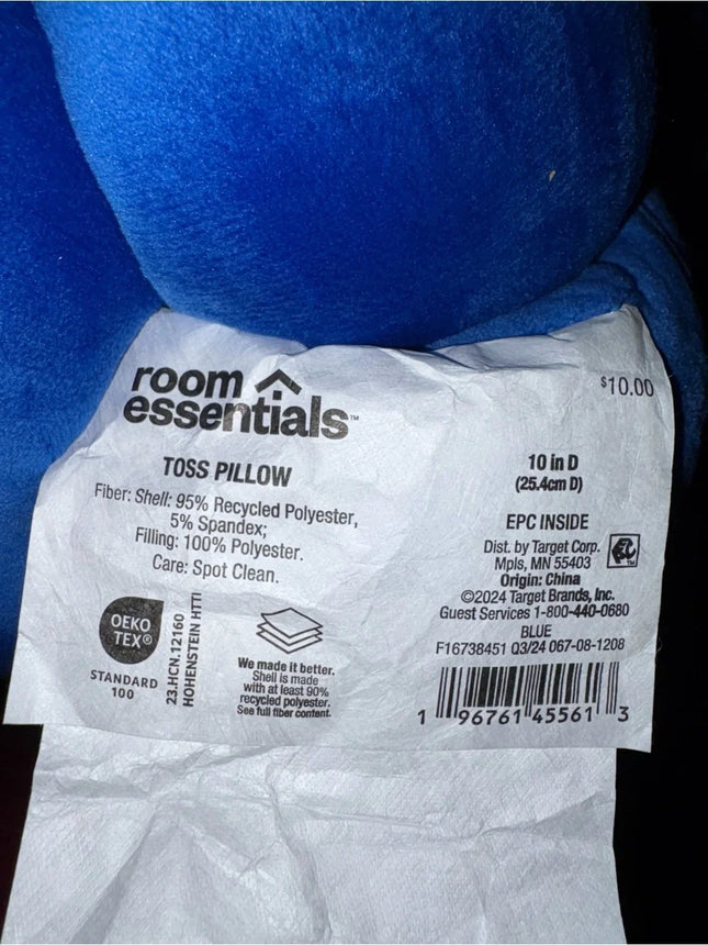 Room Essentials Plush Toss Knot Pillow Blue