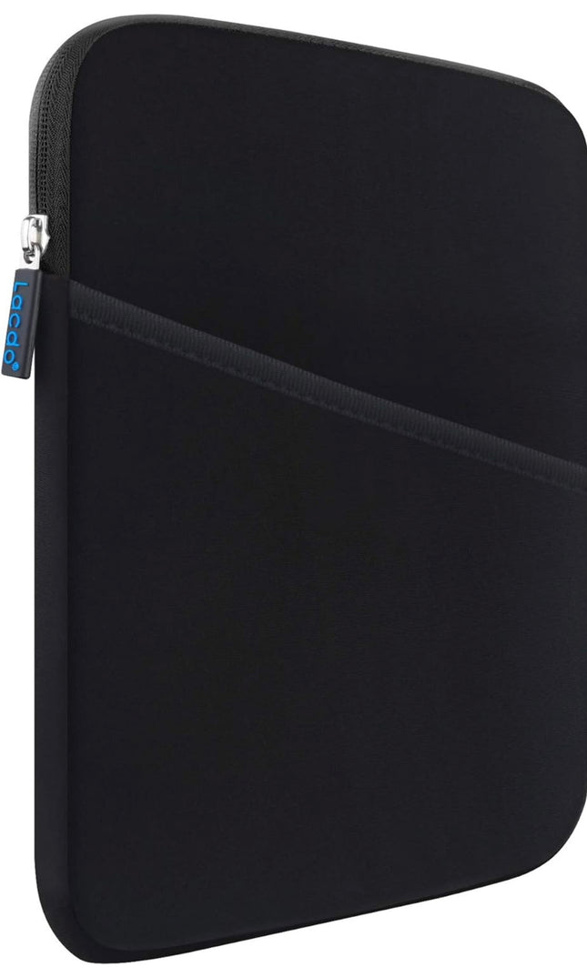  Lacdo 11 Inch Tablet Sleeve Case, black, anti-shock bubble padding, water-repellent neoprene, new open box”