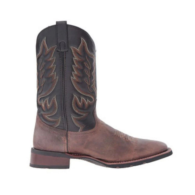 Laredo Men's Montana Western Boots - New - Broad Square Toe - 10.5 Sand Sand / Chocolate