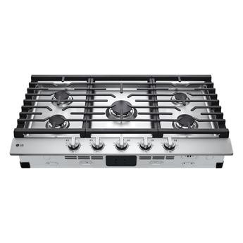 LG 36" Gas Cooktop 5 Burners EasyClean Stainless Steel Open Box