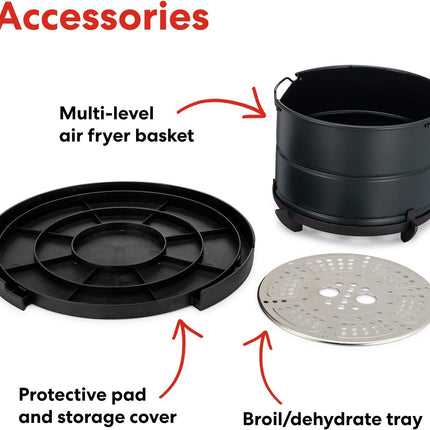 Instant Pot Air Fryer Lid 6 in 1, No Pressure Cooking Functionality, 6 Qt, 1500 W,Black