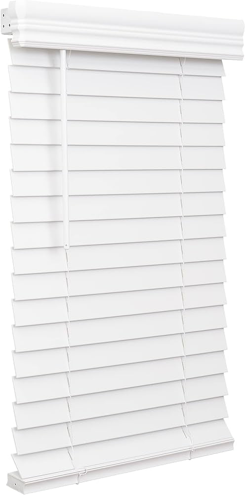  Lotus & Windoware Cordless 2-inch Faux Wood Blind 22x60 inches, bright white, new in box, smooth finish”