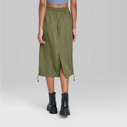 Women's Utility Midi Skirt - Wild Fable™, New, Olive Green, Size S