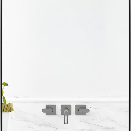 Manocorro 20 x 28 inch black rectangular wall mirror with rounded corners, new open box.”