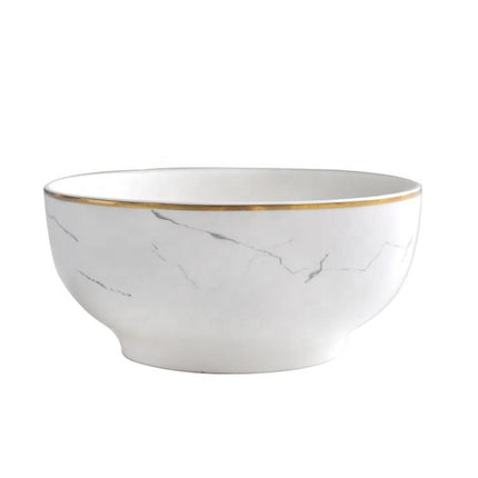 Marble and Gold Rim Bowl - Tea + Linen