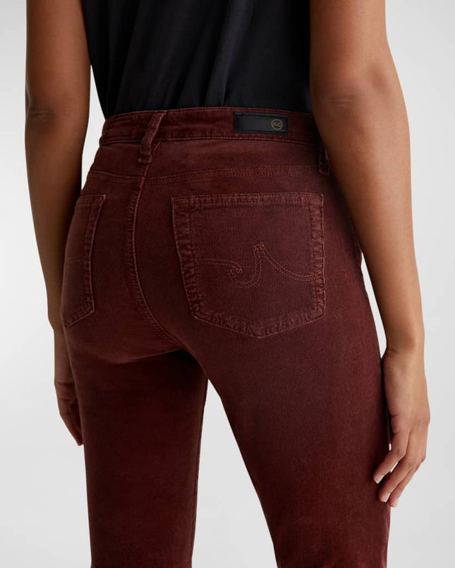 AG Jeans Women's Mari High-Rise Slim Straight Jeans - New - Bordeaux Rouge Vintage Inspired - Size 25