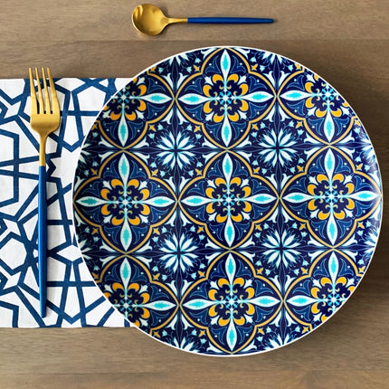 Mavi 4-piece Flatware Set - Blue & Gold - Tea + Linen