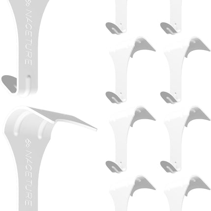 NACETURE Picture Hanging Hook, 10 Pack White, Heavy-Duty Picture Rail Hooks for Nylon and Steel Cable, new open box”