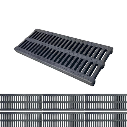  Natotela Polymer Plastic Channel Drain Grate 20x8, used trench cover, durable outdoor drain grates, 6 pack”