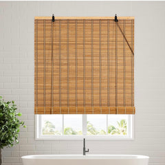  Natural bamboo roll up blinds, light filtering, 48x72 inch, indoor outdoor use”

