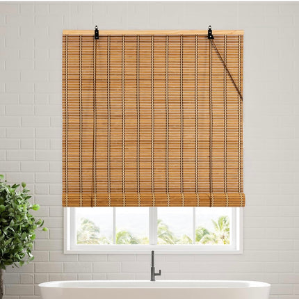  Natural bamboo roll up blinds, light filtering, 48x72 inch, indoor outdoor use”
