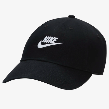 Nike Club Cap in black, size M/L, featuring the iconic logo and an adjustable strap for versatile wear. MSRP $26.00.